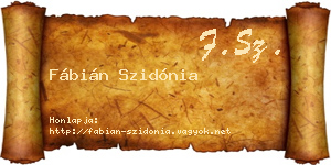 Fábián Szidónia névjegykártya