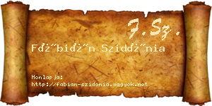 Fábián Szidónia névjegykártya